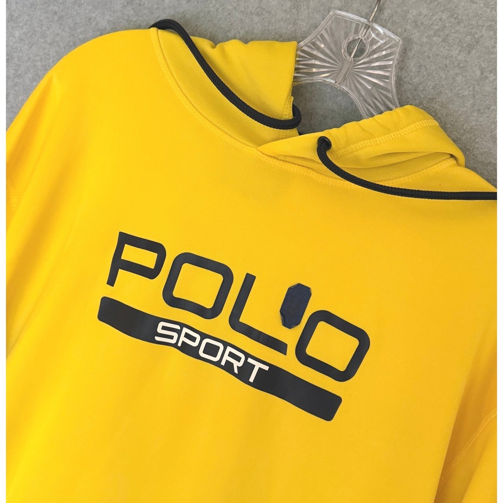 Polo Sport Ralph Lauren Hoodie Mens XXL Yellow ThermoVent Performance Pullover